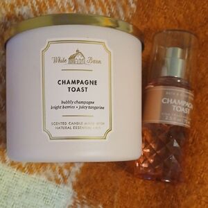 White Barn Champagne Toast Candle & Mist – White and Gold